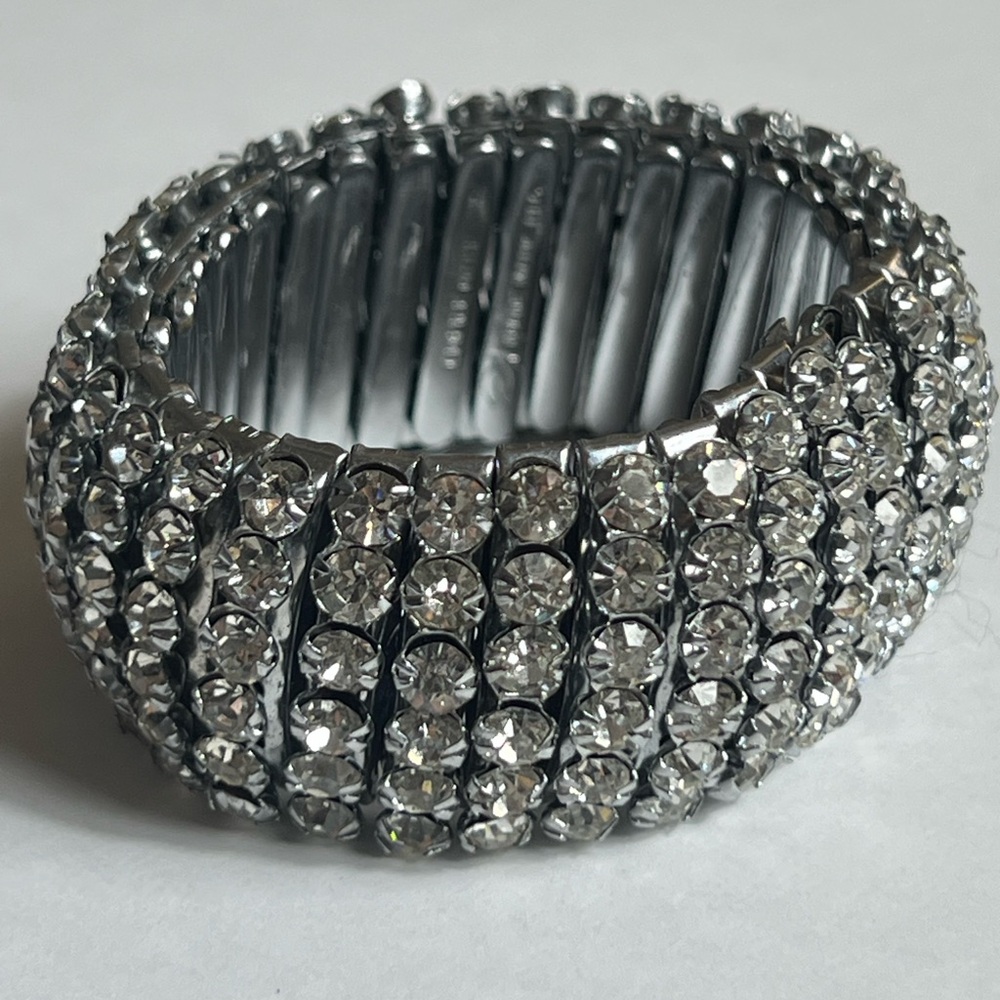 Vintage Empire Made Crystal Stretch Cocktail Bracelet As Is